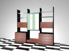 Office wall units 3d model preview