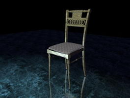 Vintage wood dining chair 3d model preview