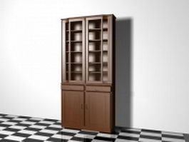 Wood bookcase 3d model preview