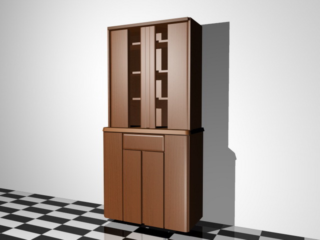 Bookcase with door 3d rendering