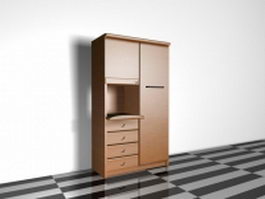 Tall kitchen storage cabinet 3d model preview