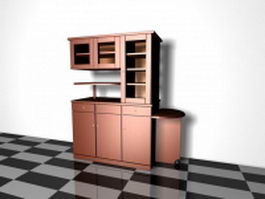 Kitchen hutch cabinet 3d model preview