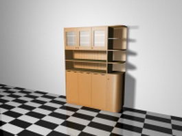 Living room storage cabinet 3d model preview