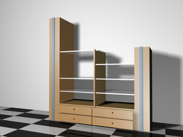 Display shelves for home 3d rendering