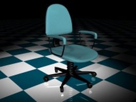 Blue staff chair 3d preview