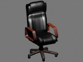 Executive chair with headrest 3d model preview