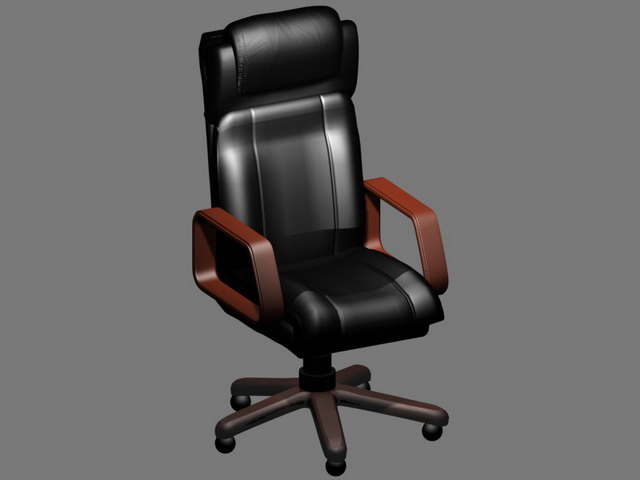 Executive chair with headrest 3d rendering