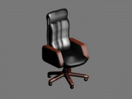 High back executive chair with headrest 3d model preview