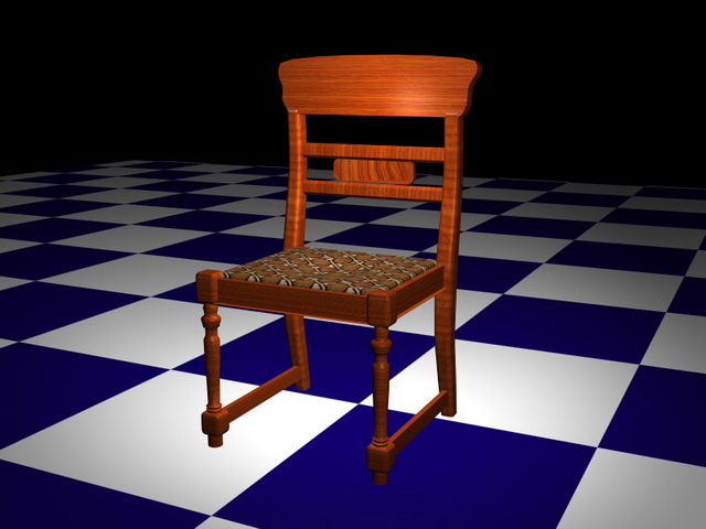 Upholstered dining room chair 3d rendering