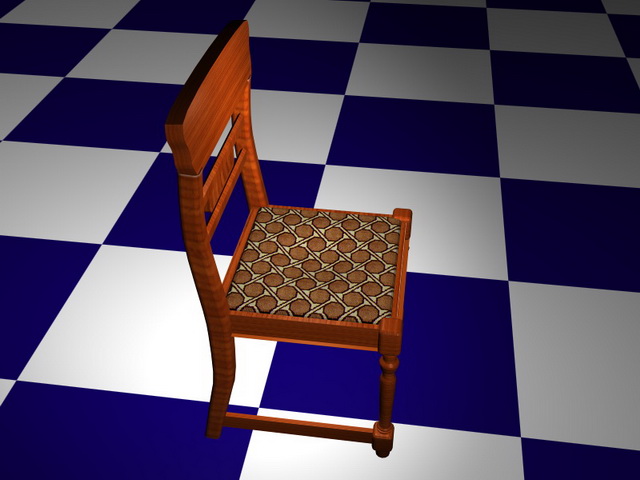 Upholstered dining room chair 3d rendering