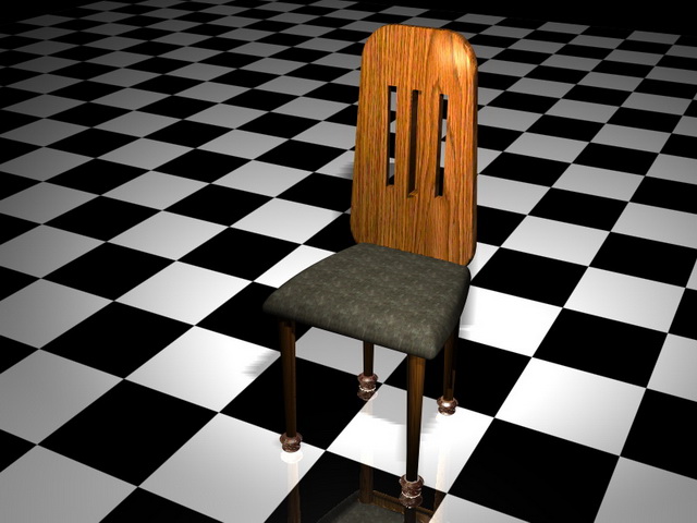 Rustic dining room chair 3d rendering