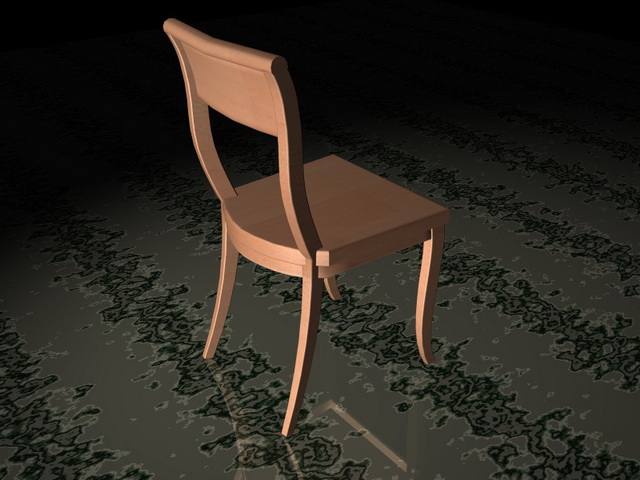Solid wood dining chair 3d rendering