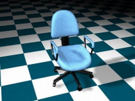 Blue office staff chair 3d preview