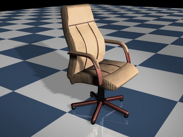 Striped executive office chair 3d rendering