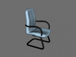 Cantilever office chair with arms 3d model preview