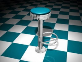 Floor mounted bar stool 3d preview