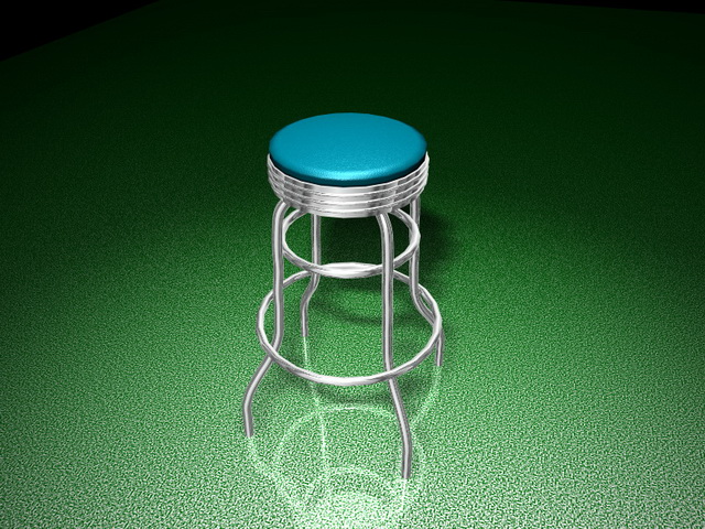 Retro swivel bar stool 3d rendering
