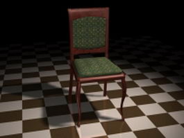 Red wood dining chair 3d model preview