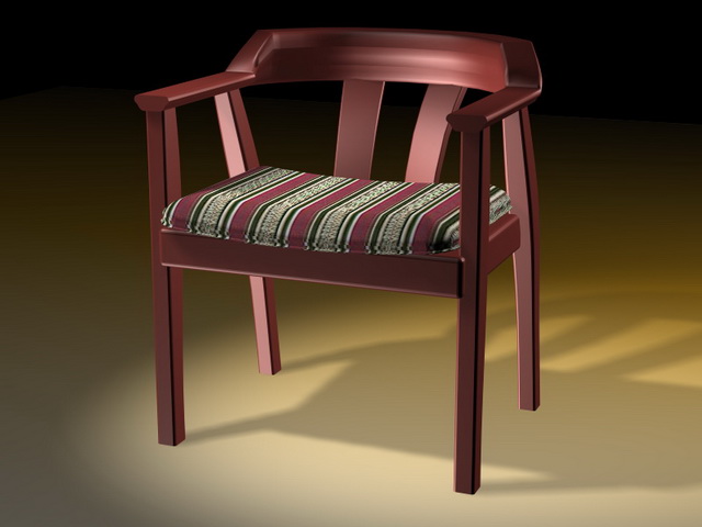 Wood tub dining chair 3d rendering