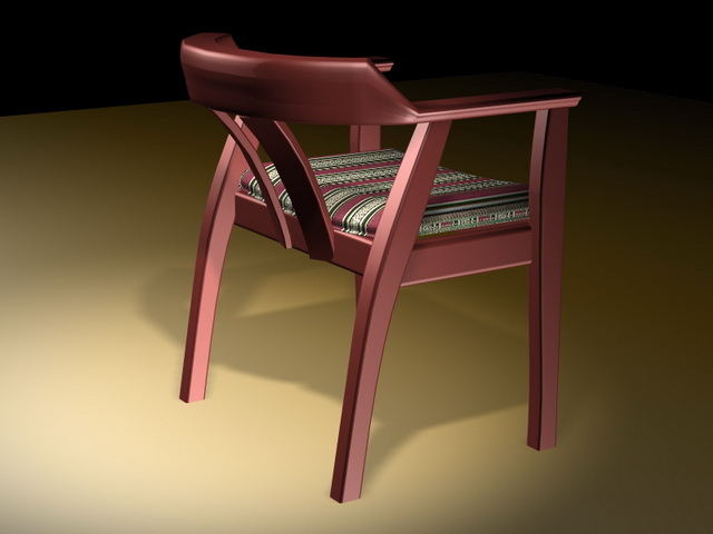 Wood tub dining chair 3d rendering