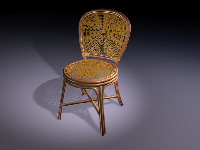 Antique rattan chair 3d rendering