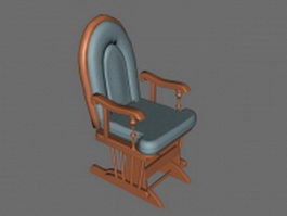 Antique accent chair 3d model preview