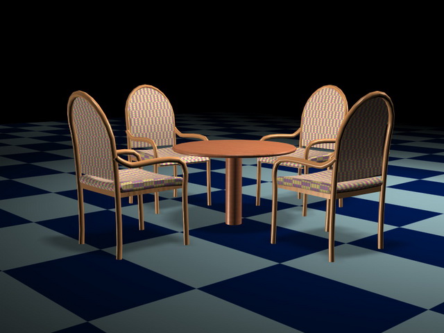 Outdoor dining furniture sets 3d rendering