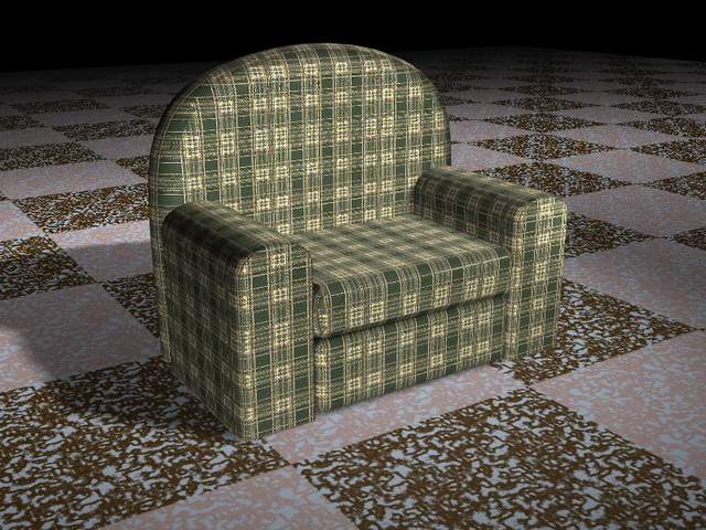Plaid chair 3d rendering