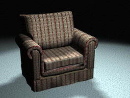 Floral fabric sofa chair 3d model preview