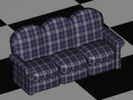 Plaid sofa furniture 3d model preview