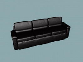 Black leather sofa 3d model preview