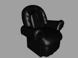 Black leather recliner chair 3d preview