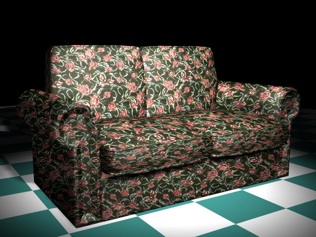 Floral loveseat furniture 3d rendering
