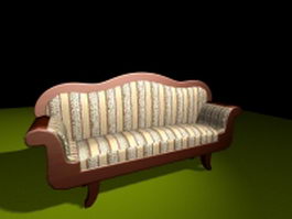 Antique Victorian settee 3d model preview
