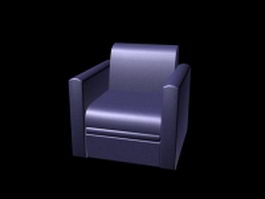 Leather cube chair 3d model preview