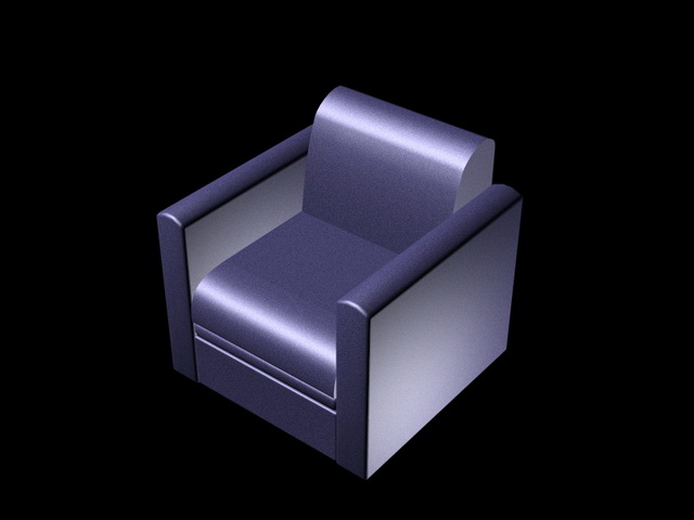 Leather cube chair 3d rendering