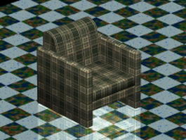 Plaid club chair 3d model preview