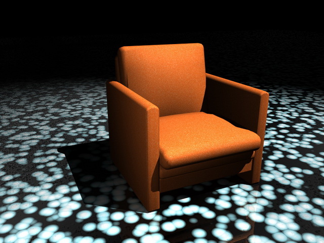 Orange club chair 3d rendering