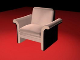 Pink club chair 3d preview