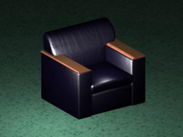 Dark blue club chair 3d model preview