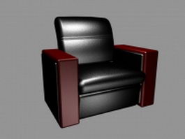 Black leather club chair 3d model preview