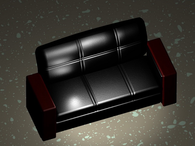 Classic leather sofa 3d rendering