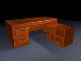 Executive office desk furniture 3d model preview