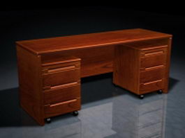 Office desk with cabinets 3d preview