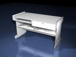 White computer desk 3d preview