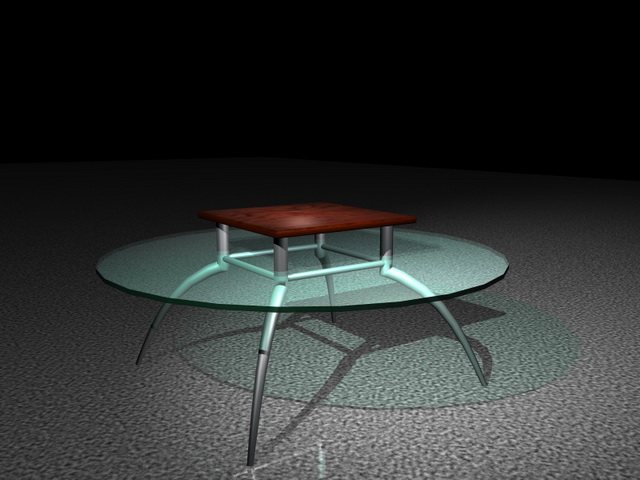 Round class top coffee table 3d rendering