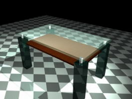 Small glass coffee table 3d model preview