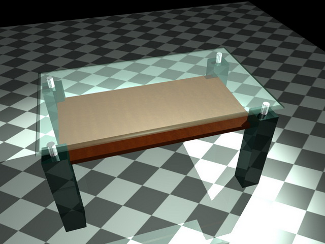 Small glass coffee table 3d rendering