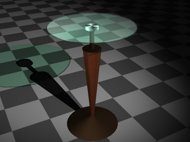 Glass pedestal coffee table 3d rendering