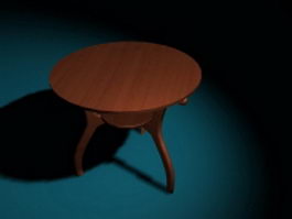 Round wood coffee table 3d model preview